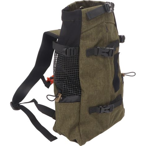 Sac à dos de transport pour animaux de compagnie, multifonctionnel, en nylon respirant et maille, pour chats, idéal pour les voyages et le cyclisme en extérieur, vert gazon. (1/5)