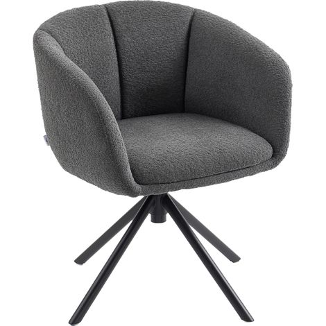 Fauteuil de bureau pivotant gris foncé, coque confortable, housse douillet, 120 kg (1/5)