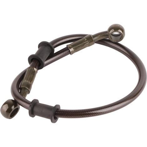 Tuyau D'huile Embrayage Frein De Moto, 500/600 / 900 / 1200MM Moto Tressé Embrayage en Acier Inoxydable Tuyau de Ligne Coloré (Black 500mm) (1/5)