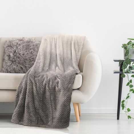Plaid nid d'abeille 150x200 cm TIE AND DYE Gris (1/5)