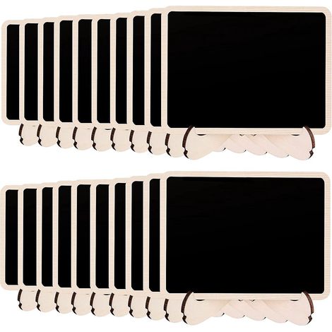 20 Ensembles De Mini Panneaux De Tableau En Bois De Base (10 7,5 Cm, Rectangulaires) Avec Chevalet De Support, Babillard Artisanal Pour La Dcora (1/5)