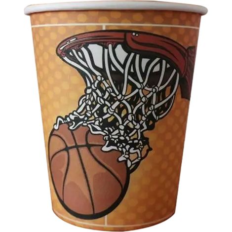 Ensemble de couverts pour fête sur le thème du basket-ball, plateau en papier jetable, gobelet en papier, décoration pour fête scolaire (1/5)