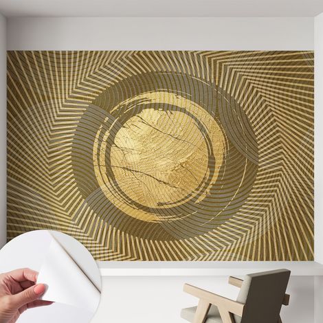 Fotomurale adesivo - Carta da parati adesiva - per la cucina camera da letto per la soggiorno - Linee radiali 152x104 cm (1/5)