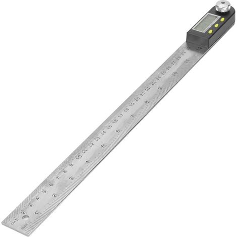Elektronischer Winkelmesser aus Edelstahl (0–300 mm), digitaler Winkelmesser, Winkelmesser, Gehrungswinkelmesser, Lineal (1/5)