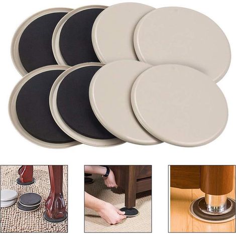 Glissières de meubles réutilisables pour meubles lourds – Sliders multi-surfaces pour tapis – Déménageurs de meubles planchers de bois franc, déplacez vos meubles facilement (1/5)