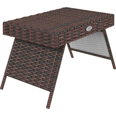 Klappbarer Gartentisch 60x41cm, wetterfest, aus PE-Rattan, für Balkon und Terrasse (1/5)