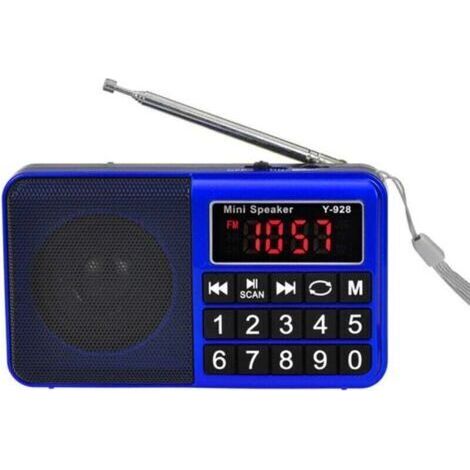 Petite Radio Portable, AM/FM/SW Radio Rechargeable avec Haut-Parleur AUX/SD/TF/MP3. Radio à Piles avec Gros Boutons et Grand écran. (Pas de Prise Charge des Stations prédéfinies)