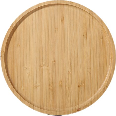 Plateau De Service - Bois - Rond - 30 Cm De Diamètre - Épaisseur 2,5 Cm - Pour Thé Café Apéritif - 1 Pièce (1/5)
