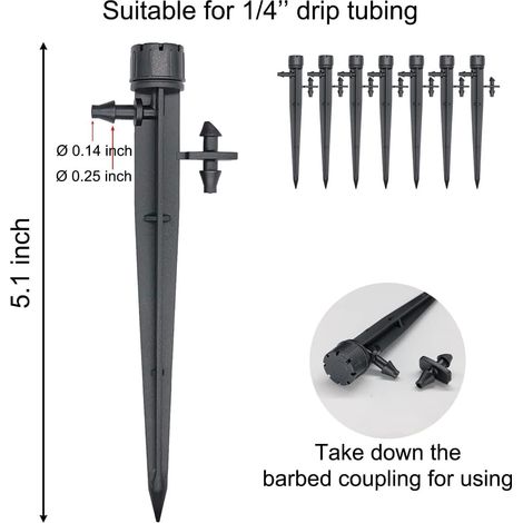 30 Pièces Goutteurs d'irrigation avec Connecteur pour Tube de 4mm / 7mm, Réglables 360 ° émetteur Micro Arroseurs Goutte Système Jardin des Plantes de Tuyau d'irrigation Brumisation (1/4)