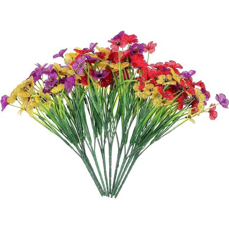 Artificial Plastic Flowers for Outdoor Use, 9 Stems, UV Protection (1/5)