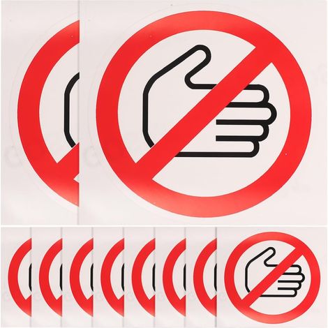 Autocollants Vinyle « Ne Pas Toucher » Solide et Résistants Lot de 10 pour Mains pour Chantiers et Surfaces Lisses Intérieures et Extérieures (1/5)