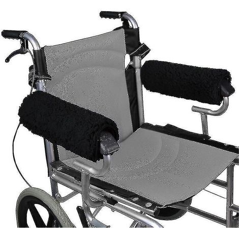 Housses d'accoudoirs pour fauteuil roulant (paire) - Coussin en mousse à mémoire de forme et peau de mouton pour fauteuil de bureau et de transport - Accessoires de coussins de soutien souples pour ac (1/3)
