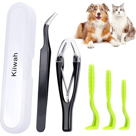 Zeckenzange Set Edelstahl Box für Hunde Katzen Mensch (1/5)
