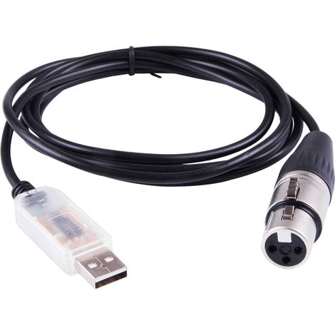 FTDI USB-zu-RS485-Modul, 1,8 m langes XLR-RS485-Serielldatenkabel, DMX512-QLC-Bühnenbeleuchtungs-Steuerkabel, transparente USB-LED (1/5)