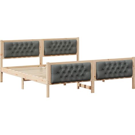 Maison Exclusive - Bettrahmen Dunkelgrau 180 x 200 cm Massives Ki