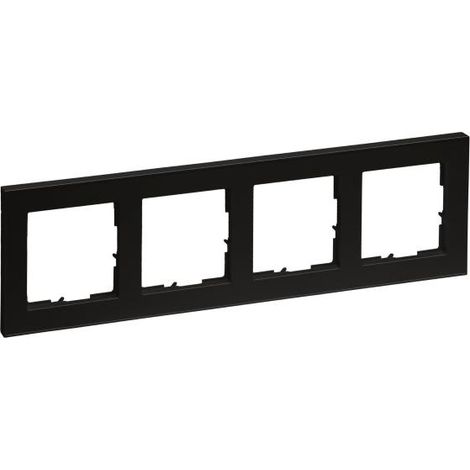 Plaque de finition Legrand seano+4 thermoplastique noire 2x38 cm