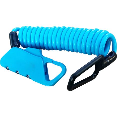 K2N Teleskop-Kabelschloss für Helme, Gepäck und Fahrräder mit veränderbarem Code (blau). (1/5)