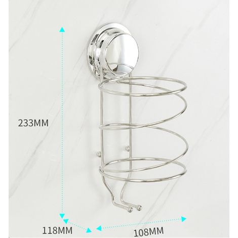 Estante de almacenamiento para secador de pelo, estante de almacenamiento en rollo para secador de pelo sin perforaciones para baño