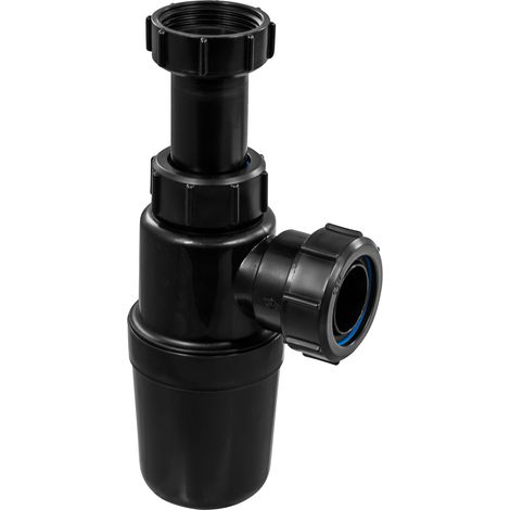 McAlpine Black Adjustable Inlet Slim Bottle Trap 1.25" (1/2)