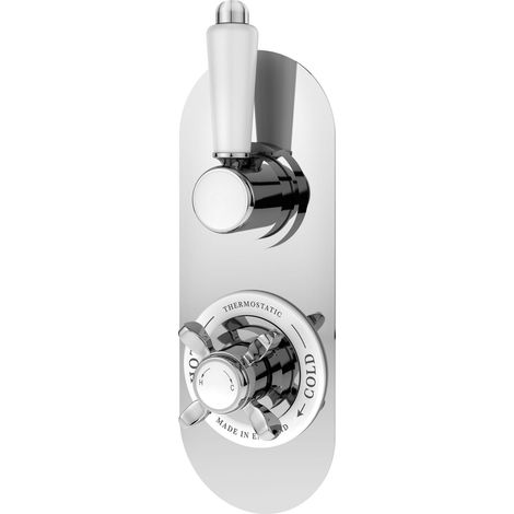 Traditional Concealed Twin Thermostatic Shower Valve, 1 Outlet - Chrome - Balterley