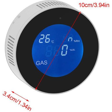Détecteur de gaz naturel et propane 2.0 avec écran LCD, alarme fuite pour cuisine, camping-car, caravane et véhicule récréatif. Capteur enfichable pour GPL, GNL, méthane et butane. (1/4)