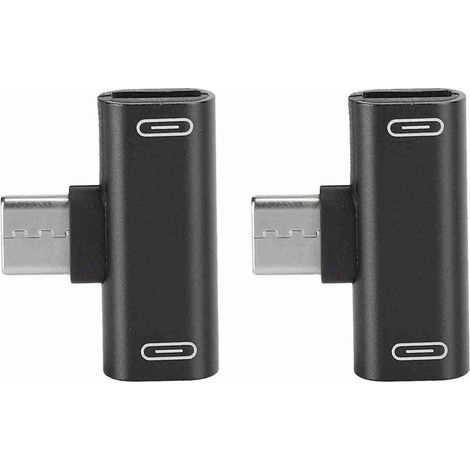 Dualer 2-in-1-USB-C-Adapter für Kopfhörer und zum Laden, Schwarz (1/5)