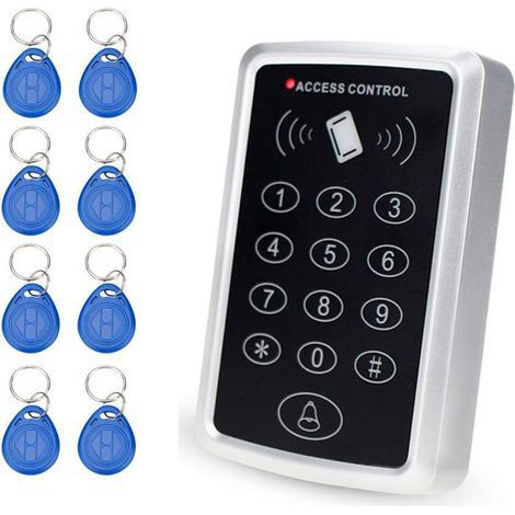 RFID 125 KHz pour Porte de Contrôle d'accès Système 1000 Utilisateurs RFID Keypad Avec 10 pièces RFID Porte-clés (T11) (1/5)