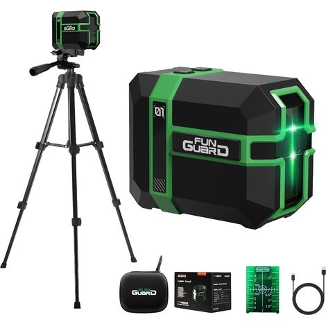 Niveau Laser Vert avec trépied, Autonivelant, Rechargeable Trépied réglable, Type-C, 3 Modes,étanche, mode pulsé, pour le bâtiment, la décoration d'intérieur, le bricolage, etc. (1/5)