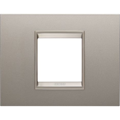 PLAQUE LUX RECT. 2P MÉTAL BRONZE PERLÉ GEWISS GW16202XP