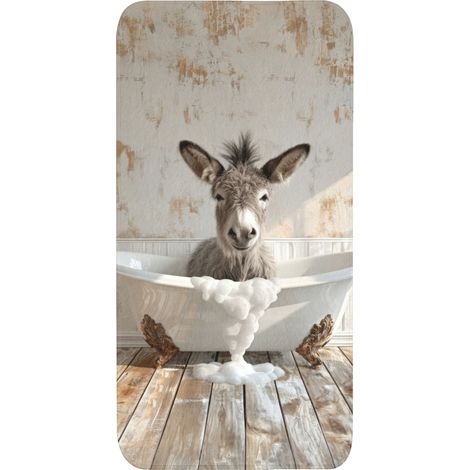 TAPPETINO DA BAGNO Asino - Animali - Vasca da bagno - Schiuma 60x120 cm