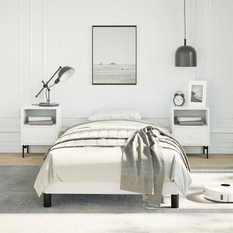 vidaXL Cadre de lit blanc 100x190 cm similicuir (1/5)
