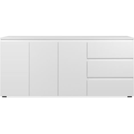 Buffet 3 portes 3 tiroirs 178,5x40x80 cm blanc - MITZ (1/5)