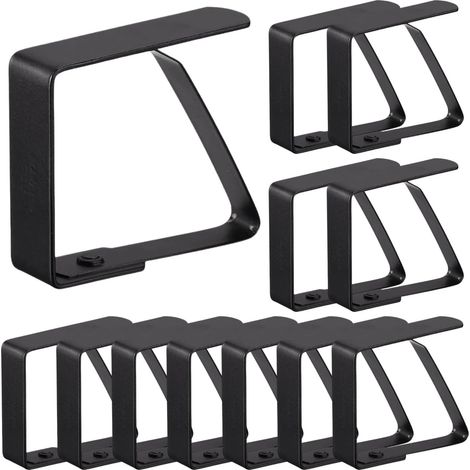 Lot de 12 pinces à nappe pour tables épaisses de 8 x 7 cm Pinces de nappe d'extérieur adaptées pour les tables à manger à la maison, les fêtes, les mariages et autres occasions (1/5)