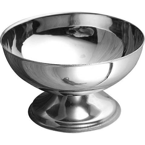 coupe à salade en acier inoxydable, bol à glace, coupe à dessert, à fruits, à collations et à bonbons-9.2X9.2CM-Silver (1/3)