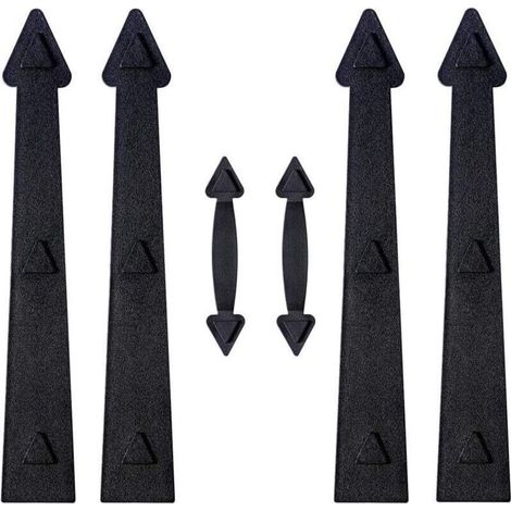 Kit di ferramenta decorativa per porta da garage magnetica, cerniere e maniglie decorative, nero