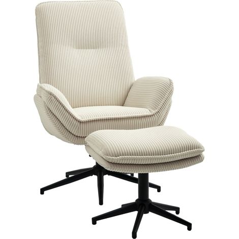 Sillón de relajación con taburete, sillón para TV giratorio 360° con función reclinable, sillón para TV con apariencia de cuerda, sillón reclinable para sala de estar, dormitorio, beige