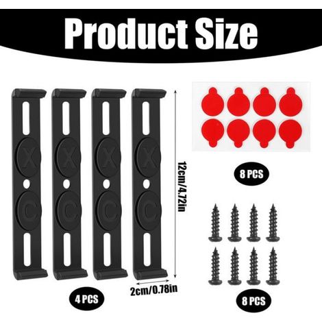 Support Plaque Immatriculation - Auto-Adhésif Sans Cadre Invisible - Pour Voiture Et Moto - 4 Pièces (1/5)