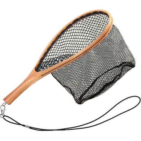 Filet de pêche électrique à immersion avec manche en bois et trou (1/5)