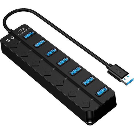 Hub USB 3.0, répartiteur de données USB haut débit 5 Gbit/s pour ordinateur portable et clé USB