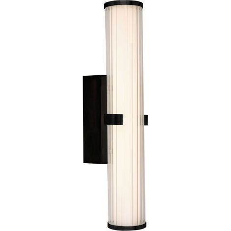 Applique miroir LED dimmable métal verre H : 43 cm IP44 noir allongé blanc chaud 3000 K 1309 lm (1/5)