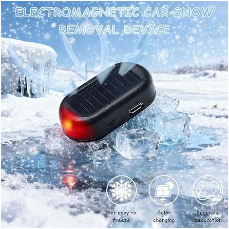 Dispositivo antigelo per auto - soffiatore antigelo elettromagnetico per parabrezza - allarme antifurto con LED lampeggiante. (1/5)