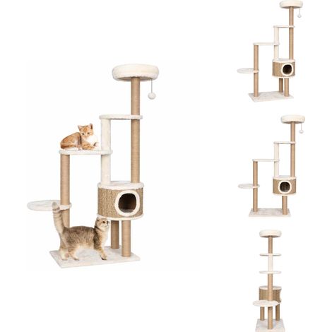Arbre à chat coussin de luxe et grattoir 148 cm Herbiers marins - Arbre À Chat - Jouet Pour Chat - Griffoir - Perchoir Chat - Maison Pour Chat (1/5)