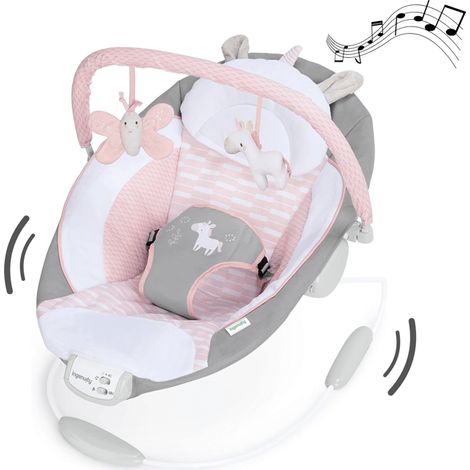 INGENUITY Transat pour bébé - Flora - Arche avec jouets d'éveil amovible, 8 Mélodies, Vibrations apaisantes, cadeau bébé (1/5)