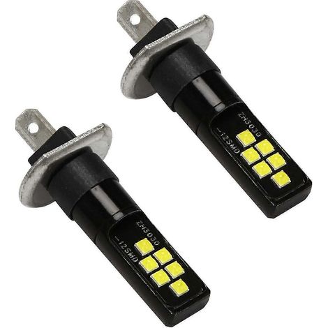 2 bombillas LED H1 para coche de 12V-24V con 12 SMD, chipset 3030, bombilla W5W, bombilla LED 194 para faros antiniebla blancos.