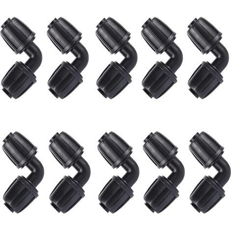 10 Stück Tropfbewässerungs-Winkeladapter, 16-mm-Gartenschlauchwinkel, Universalverbinder, Winkelgelenk, Zubehör für die landwirtschaftliche Bewässerung (1/5)