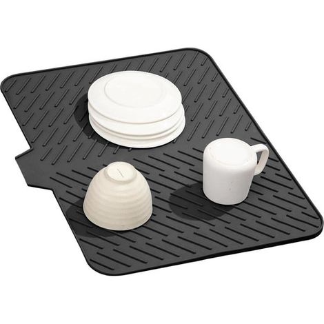 Tapis d'égouttage en Siliconen - Tapis Droog - Met ingebouwde afvoerrand - 58431.2 cm - Tapis en Siliconen Met Afvoer - Tapis d'évier - Antidérapant - Résistant à la chaleur - Pour plan de travail ou (1/5)