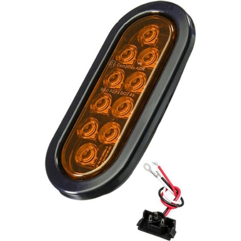 Ampoules Ovales de Voiture 10 LED, Feux de Freinage avec Prise 12 V, Clignotants Universels pour la Plupart des Voitures, Camions, Remorques, Pièces Jaunes, Accessoires