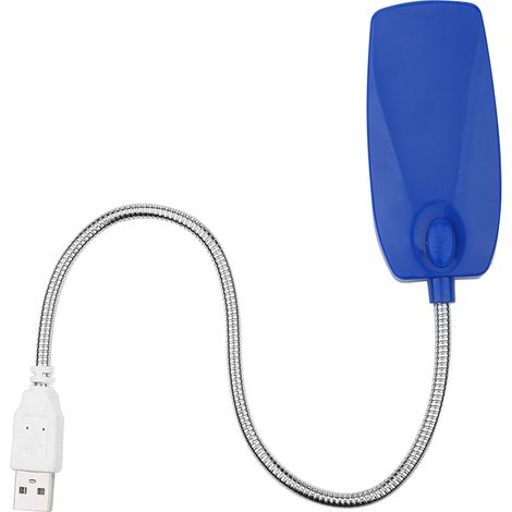 Tragbare, flexible Schwanenhals-Leselampe mit 28 LEDs, USB-Anschluss, 5 V, Mini-Computerleuchte mit Schalter, blau, verstellbar (1/3)