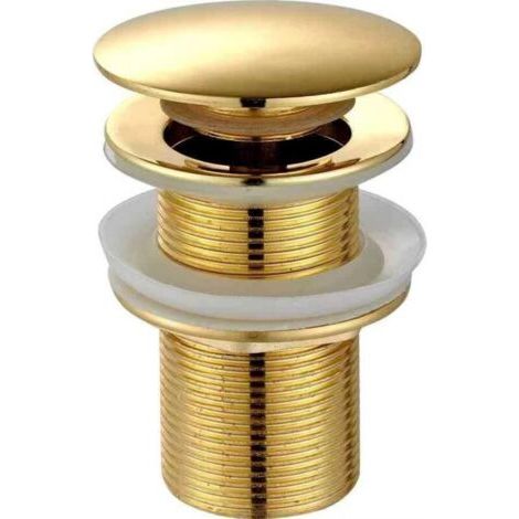 Bardusch-Bonde de vidange universelle sans trop-plein, bouchon de vidange pop-up en laiton massif pour lavabo et lavabo, installation sans outil, or brossé sans trop-plein (1/5)
