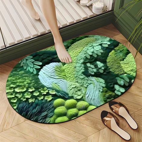 Tapis de bain en diatomite – Absorbant & à séchage rapide, antidérapant, lavable en machine, 50 x 80 cm pour salle de bains, sol, douche et spa-lsw